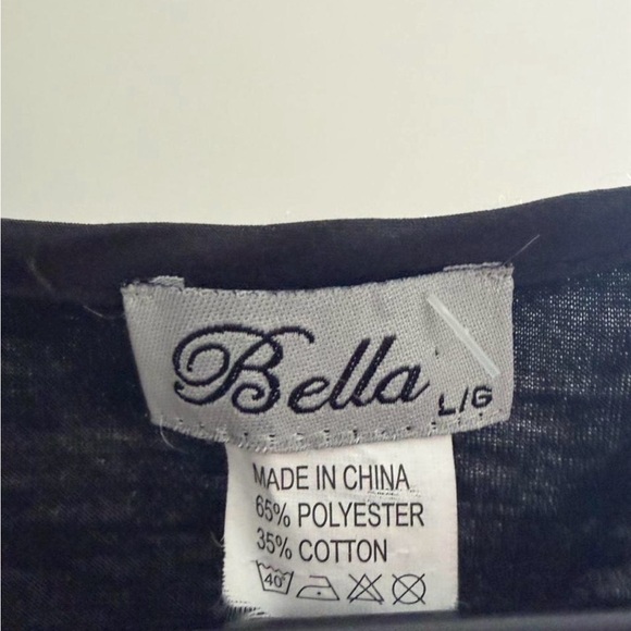 Y2K Vintage Bella Black Mini Dress with Blue Sequin Swirls - Picture 2 of 3